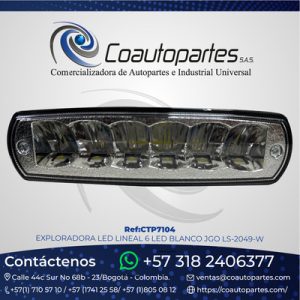 EXPLORADORA LED LINEAL 6 LED BLANCO JGO LS-2049-W